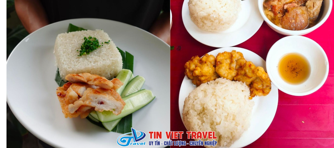 xôi trắng chả mực