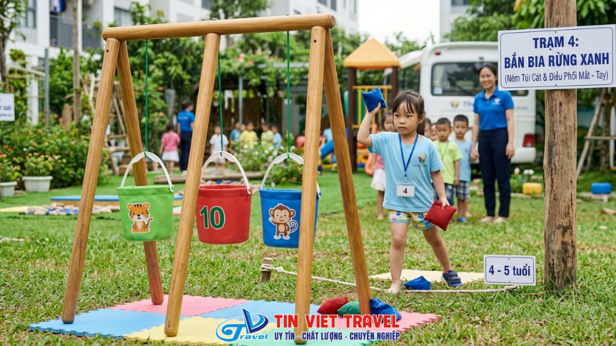 Bắn Bia Rừng Xanh (Ném Túi Cát & Điều Phối Mắt Tay)