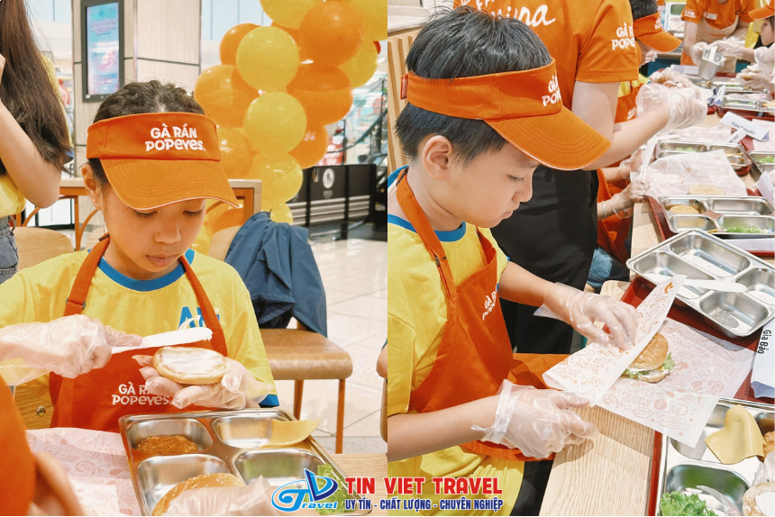 Làm Hambuger tại Popeyes